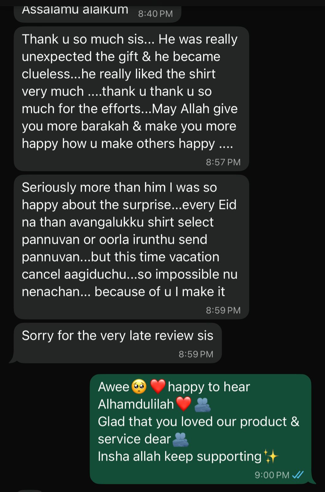 Customer Review Frame